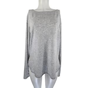 Victoria Secret Sport Gray Cut out Back Long Sleeve  Thumbholes Athletic Top L